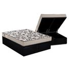 Cama Box Baú Queen: Colchão Espuma Ortobom D26 Physical Ultra Resistente + Base CRC Courano Black(158x198)