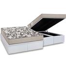 Cama Box Baú Queen: Colchão Espuma Ortobom D26 Physical Ultra Resistente + Base CRC Courano White(158x198)