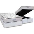 Cama Box Baú Queen: Colchão Espuma Ortobom High Foam + Base CRC Courano White(158x198) Cama Box Baú Queen: Colchão Espuma Ortobom High Foam + Base CRC Courano White(158x198)