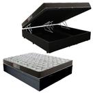 Cama Box Baú Queen Colchão Mola Bonnel Acolchões + Box Sintético 67x158x198