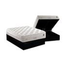 Cama Box Baú Queen: Colchão Molas Anjos MasterPocket Ensacadas Impressione + Base CRC Suede Black(158x198)