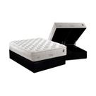 Cama Box Baú Queen: Colchão Molas Anjos MasterPocket Ensacadas Impressione + Base CRC Suede Black(158x198)