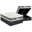 Cama Box Baú Queen: Colchão Molas Bonnel Castor Silver Star Air Double Face + Base CRC Suede Gray(158x198)