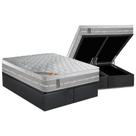 Cama Box Baú Queen: Colchão Molas Castor Pocket Premium Gel + Base CRC Suede Gray(158x198)