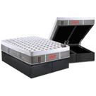 Cama Box Baú Queen: Colchão Molas Ensacadas Castor Pocket Light Stress Oxygen New Plush + Base CRC Suede Gray(158x198)