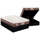 Cama Box Baú Queen: Colchão Molas Ensacadas Castor Pocket Silver Star Air Híbrido + Base CRC Courano Black(158x198)