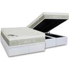 Cama Box Baú Queen: Colchão Molas Ensacadas Castor Pocket Summer Winter + Base CRC Courano White(158x198)