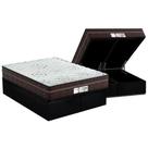Cama Box Baú Queen: Colchão Molas Ensacadas Probel MasterPocket ProDormir Evolution + Base CRC Suede Black(158x198)