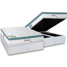 Cama Box Baú Queen: Colchão Molas Herval MasterPocket Ensacadas Meditare + Base CRC Courano White(158x198)