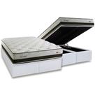 Cama Box Baú Queen: Colchão Molas Herval Maxspring Cardiff + Base CRC Courano White(158x198)