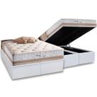 Cama Box Baú Queen: Colchão Molas Herval Maxspring Spain + Base CRC Courano White(158x198)