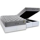 Cama Box Baú Queen: Colchão Molas MasterPocket Ensacadas Anjos Soft Dream + Base CRC Courano White(158x198)
