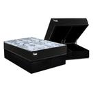 Cama Box Baú Queen: Colchão Molas MasterPocket Ensacadas Paropas Life Gold + Base CRC Suede Black (158x198)