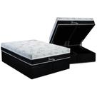 Cama Box Baú Queen: Colchão Molas MasterPocket Ensacadas Polar Superlastic Diamond + Base CRC Suede Black (158x198)