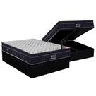 Cama Box Baú Queen: Colchão Molas Ortobom Nanolastic Airtech Progressive + Base CRC Suede Black(158x198)