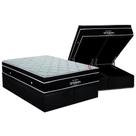 Cama Box Baú Queen: Colchão Molas SuperPocket Ensacadas Ortobom Elegant + Base CRC Suede Black(158x198)