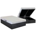 Cama Box Baú Queen: Colchão Ortopédico Herval D28 / AG65 Frontier + Base CRC Suede Gray(158x198)