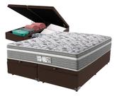 Cama Box Baú Queen Marrom Com Colchão Evolution Molas Da Probel