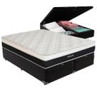 Cama Box Baú Queen Preto e Colchão Dallas Molas V-Tech