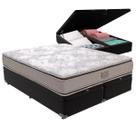 Cama Box Baú Queen Preto e Colchão Four Season Molas V-Tech