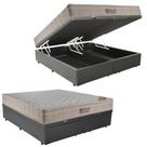 Cama Box Baú Queen Sintético Bipartido + Colchão Ortobom Airtech Molas Ensacadas 65x158x198 Cinza Cama Box Baú Queen Sintético Bipartido + Colchão Ortobom Airtech Molas Ensacadas 65x158x198 Cinza