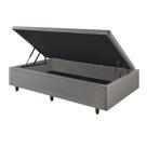 Cama Box Baú Solteirão 96x203x42cm Cinza com Pistão a Gás