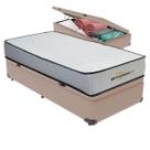 Cama Box Baú Solteirão Bege e Colchão Orthopedic D33 V-Tech