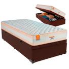 Cama Box Baú Solteirão e Colchão Denver Molas Ensacadas Inducol Marrom