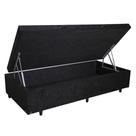 Cama Box Baú Solteirão Homequeen Suede Preto 41x96x203