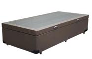 Cama Box Baú Solteirão King Sintético Marrom (42x96x203)