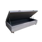Cama Box Baú Solteirão King Suede Cinza Com Pistão A Gás, Imperium do Sono