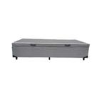 Cama Box Baú Solteirão King Suede Cinza, Imperium do Sono, Com Pistão A Gás, Espaço Extra para Armazenar