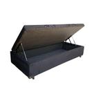 Cama Box Baú Solteirão King Suede Preto Com Pistão A Gás, Estrutura Reforçada, Imperium do Sono