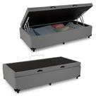 Cama Box Baú Solteirão Sintético Cinza 96x203x40 Empório Mathias