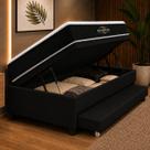 Cama Box Bau Solteiro 3 em 1 Auxiliar Bicama Espuma 78x188x44cm Vstore FULL + Colchão Orthopedic I Cama Box Bau Solteiro 3 em 1 Auxiliar Bicama Espuma 78x188x44cm Vstore FULL + Colchão Orthopedic I
