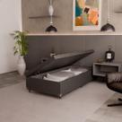 Cama Box Baú Solteiro - 44x88x188cm - Couro Preto
