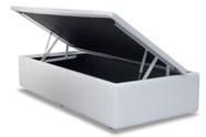 Cama Box Baú Solteiro 88 - Bello Box Tecido Sintético Branco