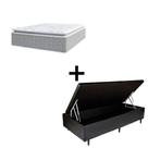 Cama Box Baú Solteiro 88 Sintetico Preto Com Colchão Nazar Viscoeslástico D33 Cinza Cama Box Baú Solteiro 88 Sintetico Preto Com Colchão Nazar Viscoeslástico D33 Cinza