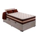 Cama Box Baú Solteiro 88 Suede Cinza com Colchão Little Angel Mola Superlastic 63x88x188cm