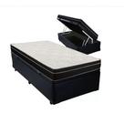 Cama Box Baú Solteiro 88 Tecido Preto Com Colchão Paris De Molas Preto 66x88x188 Cama Box Baú Solteiro 88 Tecido Preto Com Colchão Paris De Molas Preto 66x88x188