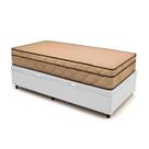 Cama Box Baú Solteiro 88 Tecido Sintético Branco Com Colchão Polônia Bello Box - D28 66x88x188