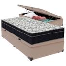 Cama Box Baú Solteiro Bege + Colchão Airtech D45 D45 Ortobom