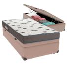 Cama Box Baú Solteiro Bege + Colchão Light D33 Ortobom