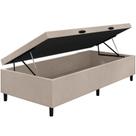 Cama Box Baú Solteiro Bege Sintético 42x88x188