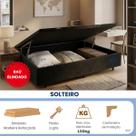 Cama Box Baú Solteiro Blindada 88x188 Suede Premium com Pistão a Gás e Armazenamento Interno Design Moderno e Alta Qualidade