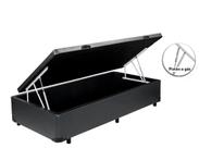 Cama Box Baú Solteiro Blindado Sintético Preto