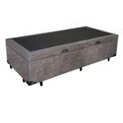Cama Box Baú Solteiro Blindado Suede Cinza com 78cm de Largura Cama Box Baú Solteiro Blindado Suede Cinza com 78cm de Largura