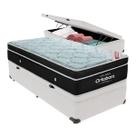 Cama Box Baú Solteiro Branco + Colchão Elegant Molas Ensacadas Ortobom