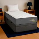 Cama Box Baú Solteiro Cinza + Colchão Veneza D28 PoliConfort
