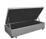 Cama Box Baú Solteiro Cinza Suede 88 x 188 Cama Box Baú Solteiro Cinza Suede 88 x 188